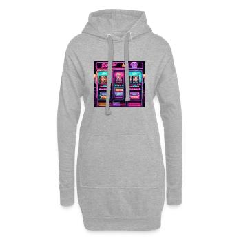 Spielautomat / Einarmiger Bandit / Casino / Gewinn - Hoodie-Kleid - Grau meliert - Vorne