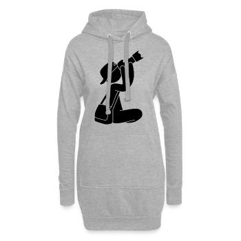 Photographe avec caméra - Sweat-shirt à capuche long Femme - gris chiné - Devant