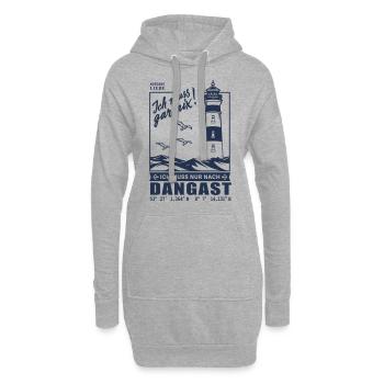 Dangast Urlaub Nordsee Jadebusen Strand Leuchtturm - Hoodie-Kleid - Grau meliert - Vorne