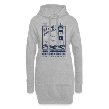 Carolinensiel Urlaub Nordsee Hafen Leuchtturm - Hoodie-Kleid - Grau meliert - Vorne