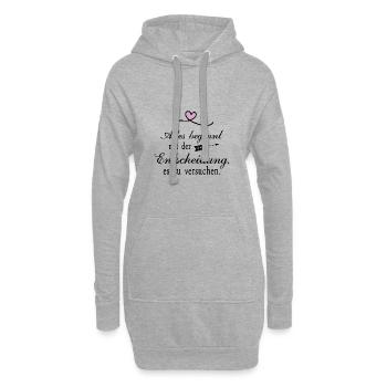 Alles beginnt mit der Entscheidung - Hoodie-Kleid - Grau meliert - Vorne