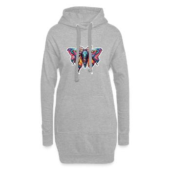 Motte / Tier / Insekt / Larve / Schädling - Hoodie-Kleid - Grau meliert - Vorne