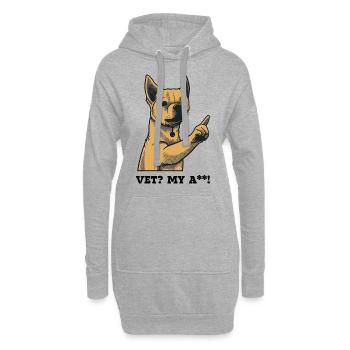 Tierarzt? Mein A**! Lustiges Hundeshirt - Hoodie-Kleid - Grau meliert - Vorne