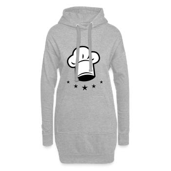 10 Kochmütze 5 Sterne Koch - Hoodie-Kleid - Grau meliert - Vorne