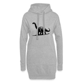 Riesiger Dino Brachiosaurus Dinosaurier - Hoodie-Kleid - Grau meliert - Vorne