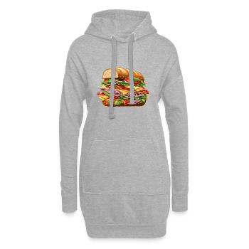 Sandwich / Sandwich / Nourriture / Épicerie - Sweat-shirt à capuche long Femme - gris chiné - Devant