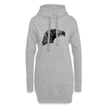 Portrait d’aigle pour les ornithologues amateurs - Sweat-shirt à capuche long Femme - gris chiné - Devant