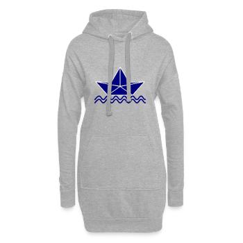 - BOOT. SEGELBOOT. - Urlaub. OCEAN. - MEER. NATUR - Hoodie-Kleid - Grau meliert - Vorne