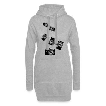 Kamera Silhouette icon - Hoodie-Kleid - Grau meliert - Vorne