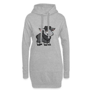 Mouton noir - Sweat-shirt à capuche long Femme - gris chiné - Devant