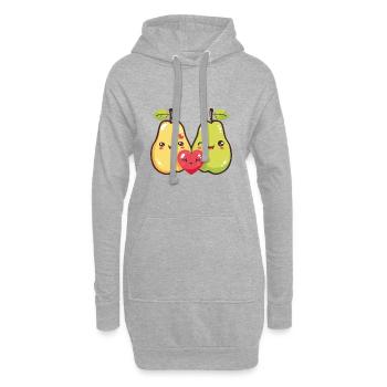 Birne Paar Liebe Herz Valentinstag - Hoodie-Kleid - Grau meliert - Vorne
