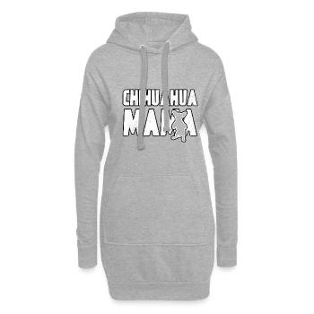 Chihuahua mama - Hoodie-Kleid - Grau meliert - Vorne