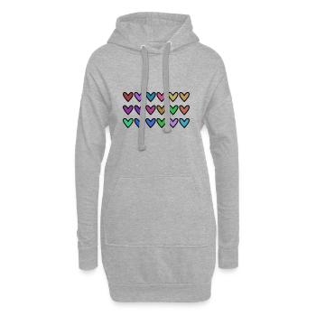 HERZ. HERZ. VALENTINSTAG. LIEBE. LIEBE. HERZ - Hoodie-Kleid - Grau meliert - Vorne