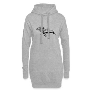 Wal Vintage Meerestier - protect against plastic - Hoodie-Kleid - Grau meliert - Vorne