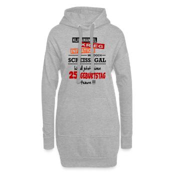 Geburtstag 25 Klimawandel Krieg Inflation Mir egal - Hoodie-Kleid - Grau meliert - Vorne