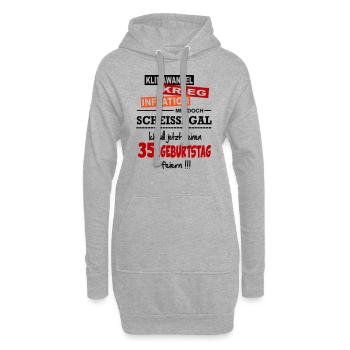 Geburtstag 35 Klimawandel Krieg Inflation Mir egal - Hoodie-Kleid - Grau meliert - Vorne