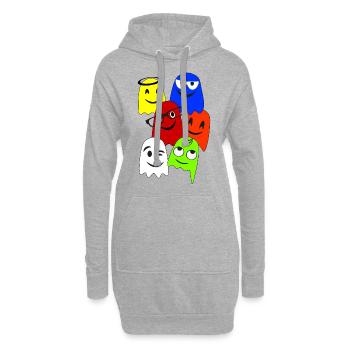 Des esprits drôles - Sweat-shirt à capuche long Femme - gris chiné - Devant