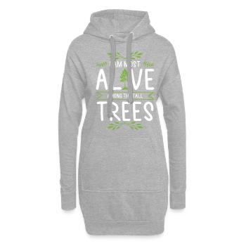 Natur Baum Bäume - Hoodie-Kleid - Grau meliert - Vorne