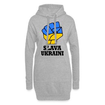 Slava ukraini - Hoodie-Kleid - Grau meliert - Vorne