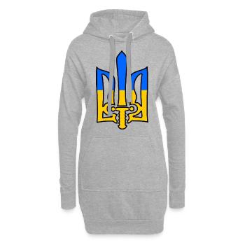 Ukraine - Hoodie-Kleid - Grau meliert - Vorne