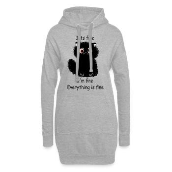 Cute Kitty - Hoodie-Kleid - Grau meliert - Vorne