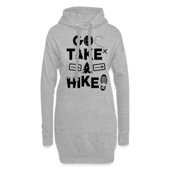 Go Take A Hike Hiker Mountaineering Alps Mountain - Hoodie-Kleid - Grau meliert - Vorne