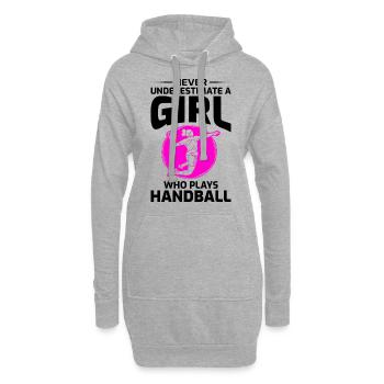 Joueur de handball Équipe sportive Handballeur Drôle de dicton - Sweat-shirt à capuche long Femme - gris chiné - Devant
