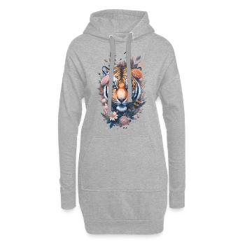 Chat tigre Prédateur Nature Grand Chat Nature Nature sauvage - Sweat-shirt à capuche long Femme - gris chiné - Devant