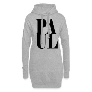 Paul Nom Prénom Police moderne Word Art - Sweat-shirt à capuche long Femme - gris chiné - Devant