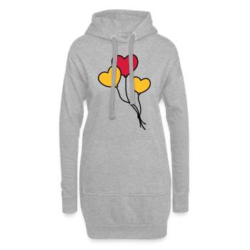 Herzballons / Heart balloon / Ballon coeur - Hoodie-Kleid - Grau meliert - Vorne