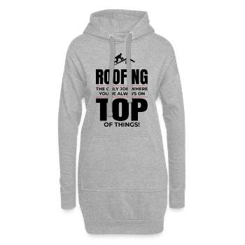 Couvreur Couvreur Réparation de toiture Entrepreneur mécanicien - Sweat-shirt à capuche long Femme - gris chiné - Devant