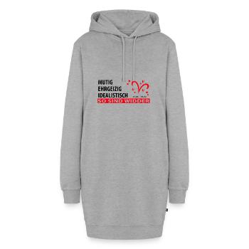 Sternzeichen Widder - Eigenschaften - Hoodie-Kleid - Grau meliert - Vorne