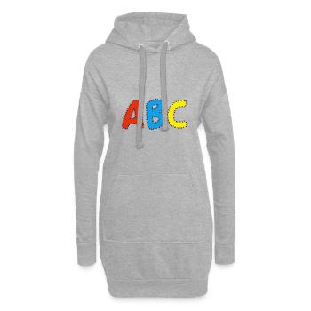 ABC - Schulstart, Schulkind - Hoodie-Kleid - Grau meliert - Vorne