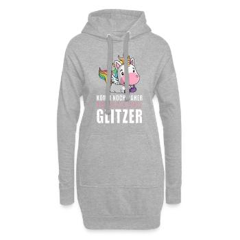Noch näher es klatscht Glitzer Einhorn Geschenk - Hoodie-Kleid - Grau meliert - Vorne
