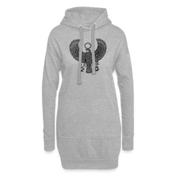 Horus Falke Ägypten Gott Gottheit Design - Hoodie-Kleid - Grau meliert - Vorne