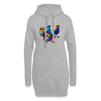 Drei kleine Vögel - Hoodie-Kleid - Grau meliert - Vorne
