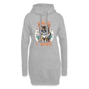 I do what I want - cat - Hoodie Dress - heather grey - Front