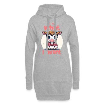 I do what I want - cow - Hoodie Dress - heather grey - Front