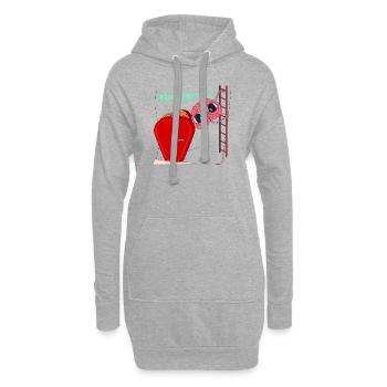 PROVISORISCH - Hoodie-Kleid - Grau meliert - Vorne