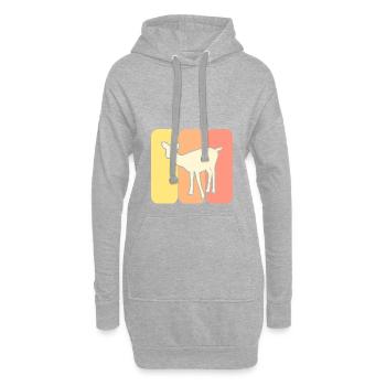 Reh Wildtier - Hoodie-Kleid - Grau meliert - Vorne