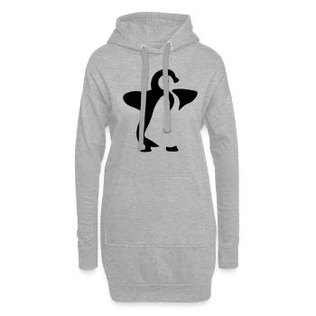 Baby Pinguin - Pinguinbaby - Hoodie-Kleid - Grau meliert - Vorne