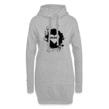 ruhrpott, herz, ,schwarz,love,ruhrgebiet,bochum - Hoodie-Kleid - Grau meliert - Vorne