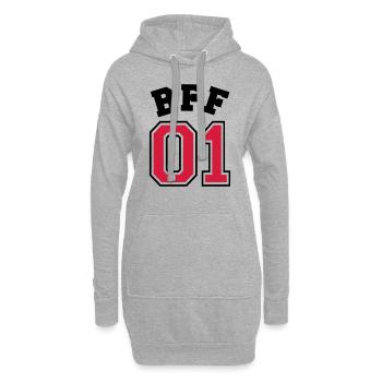 BFF 01 - Best friend forever 01 - Bester Freund - Sweat-shirt à capuche long Femme - gris chiné - Devant