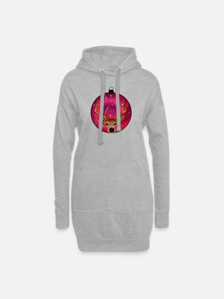 Reindeer xmas - Hoodie Dress - heather grey