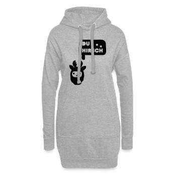 vous Hirsch - Sweat-shirt à capuche long Femme - gris chiné - Devant