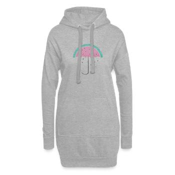 Melonen Regenschirm - Hoodie-Kleid - Grau meliert - Vorne