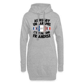 Au Rugby Un Caramel C'est Pas Une Friandise - Sweat-shirt à capuche long Femme - gris chiné - Devant