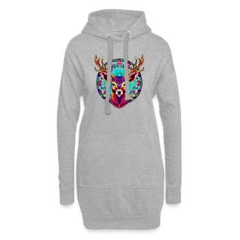 HIRSCH - Spirit Guide - Hoodie-Kleid - Grau meliert - Vorne