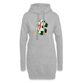 MORCEAU DE SUSHI - Sweat-shirt à capuche long Femme - gris chiné - Devant