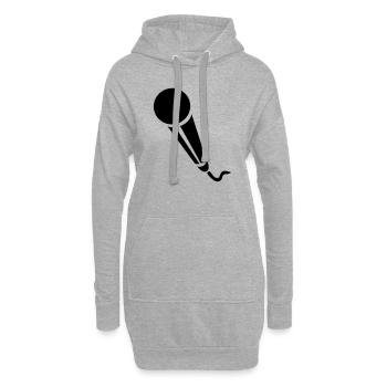 Mikrofon - Musik - Hoodie-Kleid - Grau meliert - Vorne